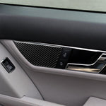 2 PCS Car Carbon Fiber Left Drive Seat Adjustment Panel Decorative Sticker for Mercedes-Benz W204 2007-2013, Left Drive Seat Adjustment (A)