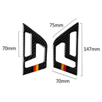 2 PCS German Flag Car Carbon Fiber Seat Adjustment Panel Decorative Sticker for Mercedes-Benz W204 2007-2013, Seat Adjustment