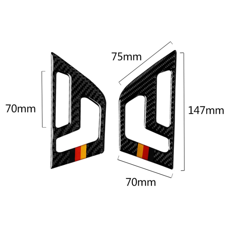 2 PCS German Flag Car Carbon Fiber Seat Adjustment Panel Decorative Sticker for Mercedes-Benz W204 2007-2013, Seat Adjustment