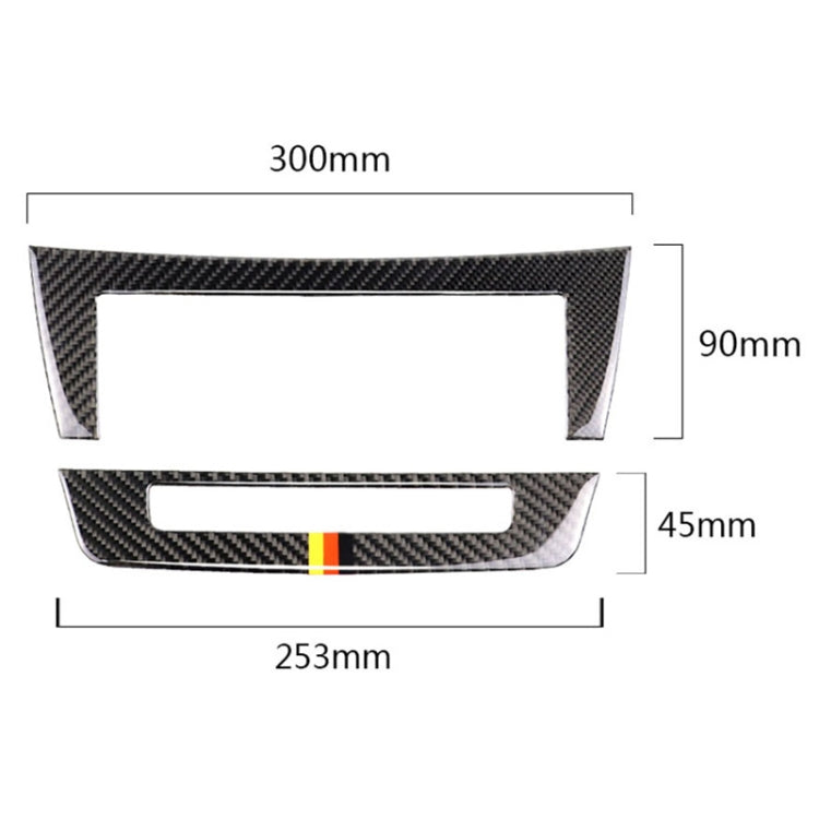 Car German Flag Carbon Fiber Central Control CD Panel Decorative Sticker for Mercedes-Benz W204 2011-2013 7-buttons, Central Control CD Panel (German Flag)