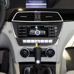 Car German Flag Carbon Fiber Central Control CD Panel Decorative Sticker for Mercedes-Benz W204 2011-2013 7-buttons, Central Control CD Panel (German Flag)