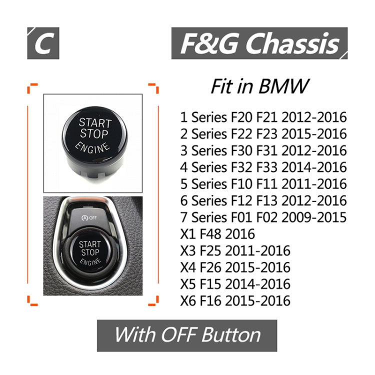 Car Engine Start Key Push Button Cover for BMW G / F Chassis,  with Start and Stop, For BMW G / F Chassis, with Start and Stop (Black), For BMW G / F Chassis, with Start and Stop (Blue), For BMW G / F Chassis, with Start and Stop (Red)                 ...