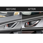 4 PCS Car Carbon Fiber Door Inner Handle Frame Decorative Sticker for Mazda Axela 2014 / 2017-2018, Door Inner Handle Frame