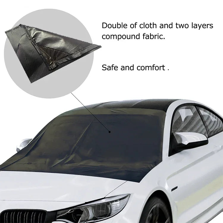 Bạt phủ xe ô tô 210D vải Oxford dán vinyl, nam châm chắn tuyết chắn gió trước, chống nắng, chống đóng băng, kích thước: 215cm x 155cm