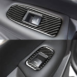 Car Carbon Fiber Door Window Lift Panel Decorative Sticker for Cadillac XT5 2016-2017, Door Window Lift Panel