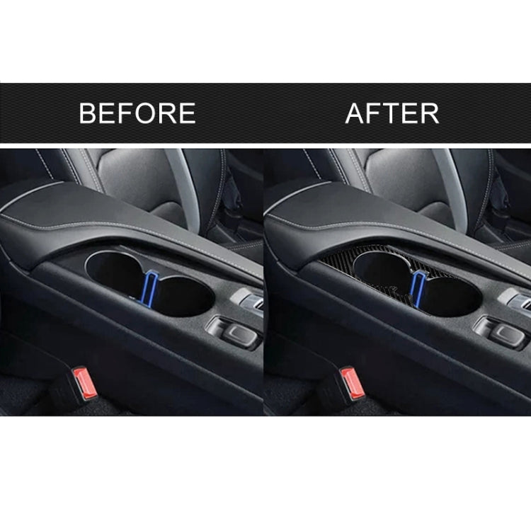 Car Carbon Fiber Water Cup Holder Decorative Sticker for Chevrolet Camaro 2017-2019, Water Cup Holder