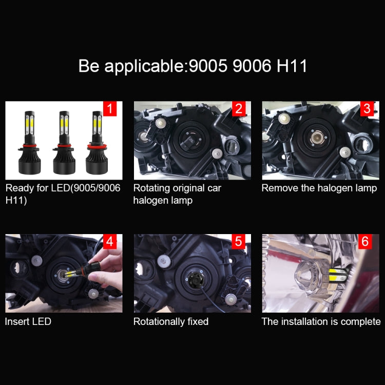 2 PCS S2 H8 / H9 / H11 DC9-36V / 25W / 6000K / 2500LM IP68 Car LED Headlight Lamps, H8 / H9 / H11