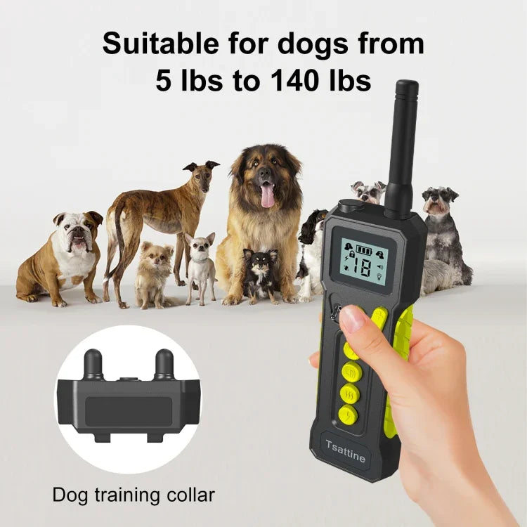 Tsattine T10 IP68 Chống Nước Thiết Bị Huấn Luyện Chó 2000FT Có Đèn LCD, T10