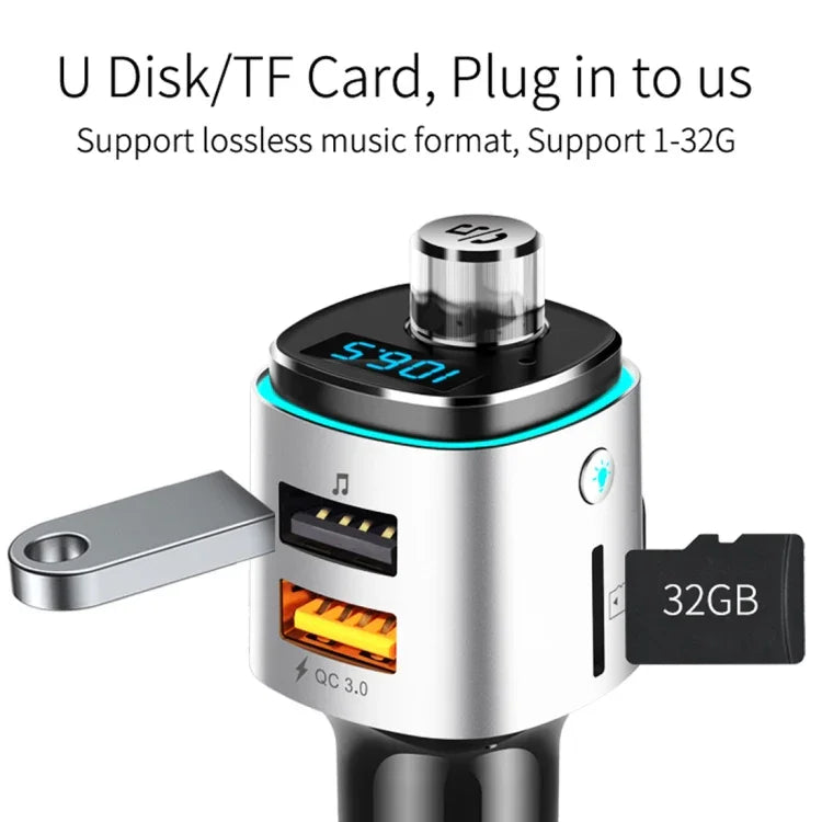 Đèn không khí nhiều màu sắc đa chức năng Bluetooth 5.0 BC42 cho ô tô, hỗ trợ thẻ TF & USB & FM, BC42