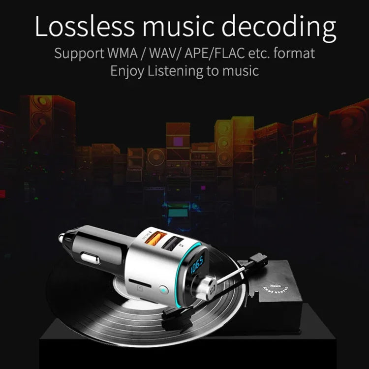 Đèn không khí nhiều màu sắc đa chức năng Bluetooth 5.0 BC42 cho ô tô, hỗ trợ thẻ TF & USB & FM, BC42