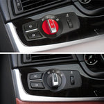 Car Headlight  Switch Button Knob for BMW 5 Series 2010-2017, Left Driving, Headlight Switch (Black), Headlight Switch (Red)