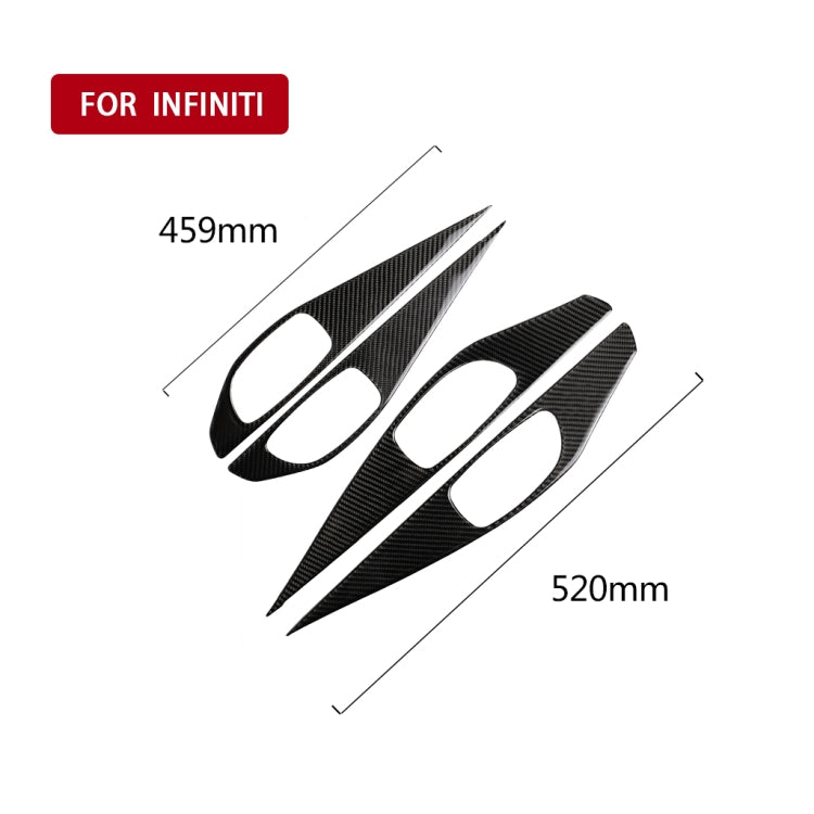 4 PCS Car Carbon Fiber Door Inner Handle Panel Decorative Sticker for Infiniti Q50 2014-2020, Door Inner Handle Panel (B)
