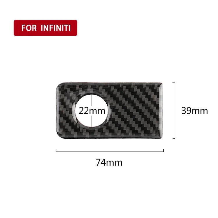 Tem trang trí hộp đựng đồ ghế hành khách trước bằng sợi carbon cho Infiniti Q50 / Q60 2014-2020, lái bên trái, hộp đựng đồ ghế hành khách trước