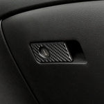 Tem trang trí hộp đựng đồ ghế hành khách trước bằng sợi carbon cho Infiniti Q50 / Q60 2014-2020, lái bên trái, hộp đựng đồ ghế hành khách trước