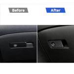 Tem trang trí hộp đựng đồ ghế hành khách trước bằng sợi carbon cho Infiniti Q50 / Q60 2014-2020, lái bên trái, hộp đựng đồ ghế hành khách trước