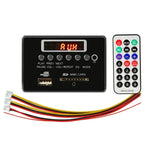 Bo giải mã MP3 âm thanh xe hơi 12V, radio FM, thẻ SD, USB AUX, có Bluetooth / điều khiển từ xa, 12V, 12V (xám bạc)