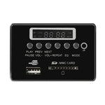 Bo giải mã MP3 âm thanh xe hơi 12V, radio FM, thẻ SD, USB AUX, có Bluetooth / điều khiển từ xa, 12V, 12V (xám bạc)