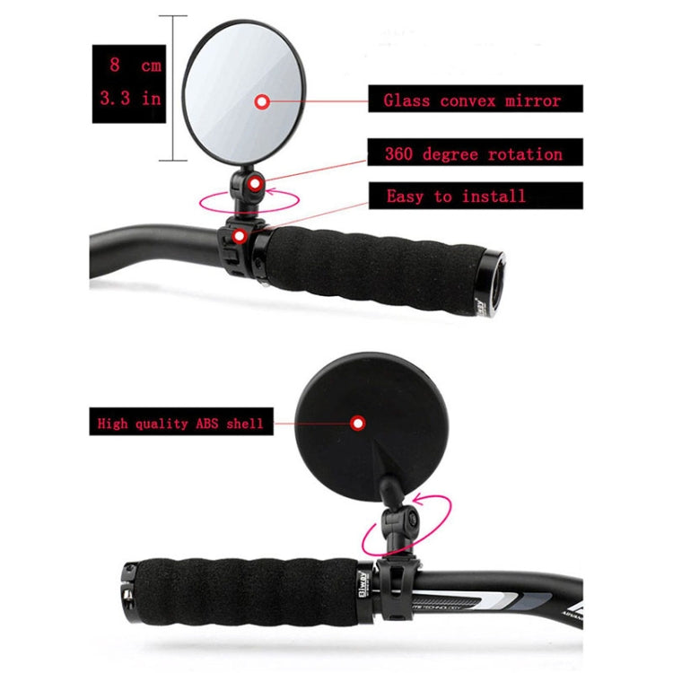 Gương chiếu hậu xe đạp xoay 360 độ, điều chỉnh góc rộng, gương cầu lồi, gương chiếu hậu xe đạp