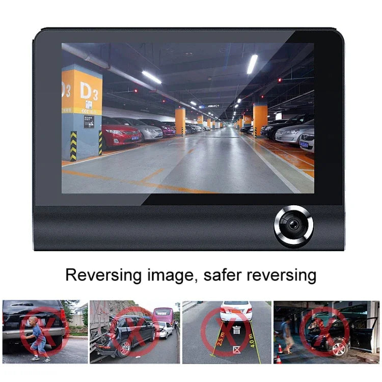 Camera hành trình ô tô 3 trong 1 4 inch Góc rộng 170 độ, tầm nhìn ban đêm HD 1080P, Hỗ trợ phát hiện chuyển động / cảm biến G, 4 inch