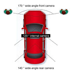 Camera hành trình ô tô 3 trong 1 4 inch Góc rộng 170 độ, tầm nhìn ban đêm HD 1080P, Hỗ trợ phát hiện chuyển động / cảm biến G, 4 inch