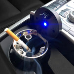 Portable Car Stainless Steel Liner Cigarette Ashtray with Light, with Stainless Steel Liner