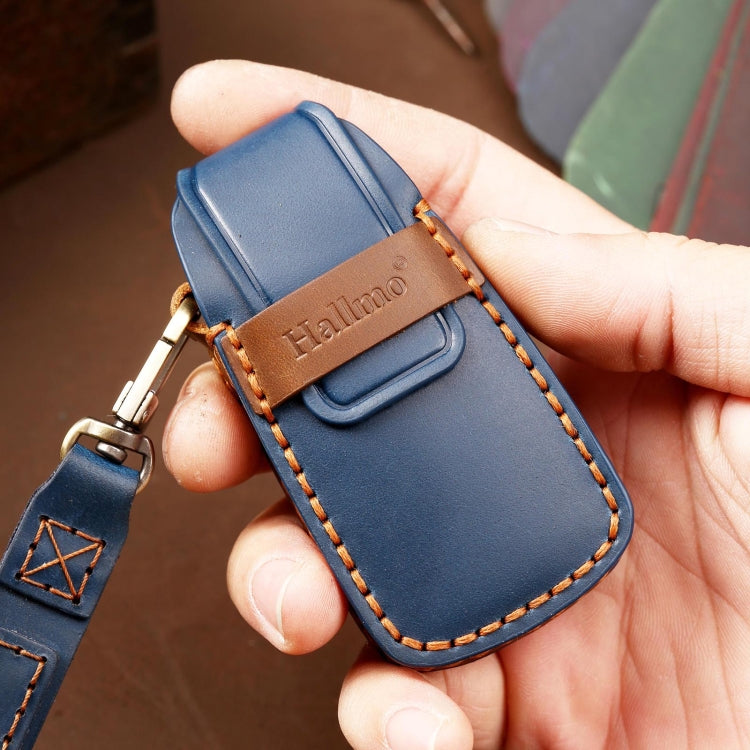 Hallmo Car Cowhide Leather Key Protective Cover Key Case for Audi A6L / A8L / A4 / A7 / A5 C Style, For Audi A6L C Style