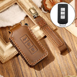 Hallmo Car Cowhide Leather Key Protective Cover Key Case for Mitsubishi Outlander, For Mitsubishi Outlander