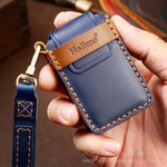 Hallmo Car Cowhide Leather Key Protective Cover Key Case for Mazda Axela 3-button, For Mazda Axela 3-button
