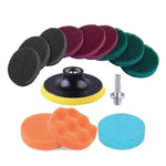 Bộ đầu chổi khoan điện làm sạch và tẩy cặn kính sàn tường cửa sổ 4 inch miếng bọt biển chà 13 trong 1, 13 trong 1
