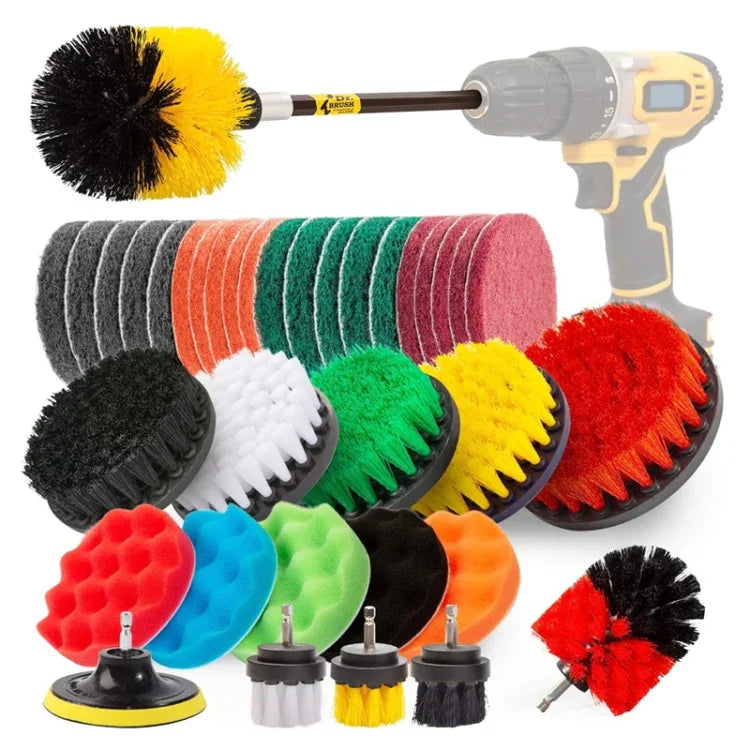Bộ đầu chổi khoan điện làm sạch và tẩy cặn kính sàn tường cửa sổ 37 trong 1, 37 trong 1