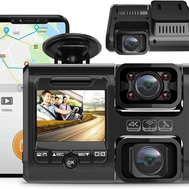 Z30 Camera hành trình ô tô WiFi 2 ống kính HD 2160P, tầm nhìn ban đêm không đèn, quay toàn cảnh 360 độ, phiên bản GPS, Z30 phiên bản GPS