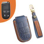 Hallmo Car Genuine Leather Key Protective Cover for Jeep Compass 4-button, For Jeep Compass 4-button (Black), For Jeep Compass 4-button (Blue), For Jeep Compass 4-button (Brown)