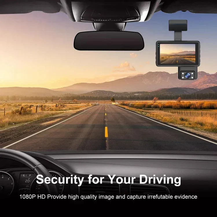 Front and Inner Dual Camera HD Infrared Night Vision Car Dash Cam Driving Recorder, Front and Inner