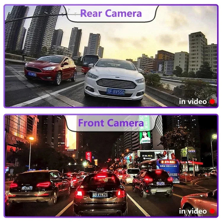 Camera hành trình xe hơi HD hồng ngoại ban đêm trước và sau, ghi hình lái xe, trước và sau