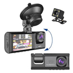 Máy ghi hình lái xe ô tô A1 3 ống kính HD ban đêm, có camera sau, A1