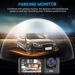 Máy ghi hình lái xe ô tô A1 3 ống kính HD ban đêm, có camera sau, A1
