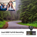 Máy ghi hình lái xe ô tô A1 3 ống kính HD ban đêm, có camera sau, A1