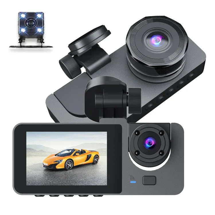 Camera hành trình ô tô 3 ống kính A2, A2 (màu đen)