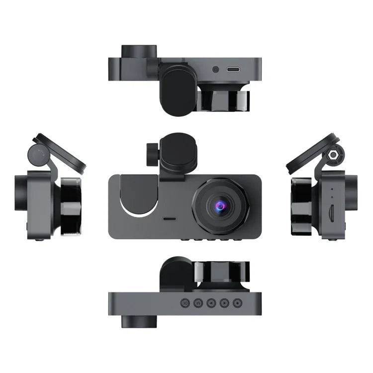 Camera hành trình ô tô 3 ống kính A2, A2 (màu đen)