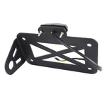 Motorcycle American Cruise Retro License Plate Holder with Light, License Plate Holder