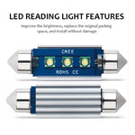 2pcs 39mm IC12V /  2.76W / 0.23A / 300LM 3LEDs SMD Car Reading Lamp Dome Light, 39mm