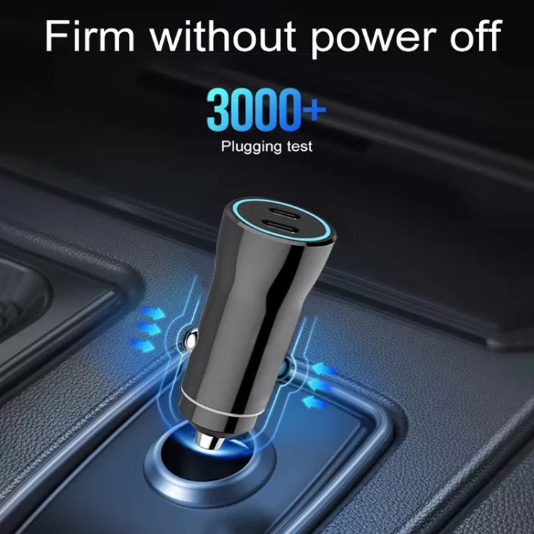 40W Dual PD Car 2 in 1 Fast Charger Car Cigarette Lighter, 40W Black, 40W White