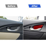 Car Carbon Fiber Inside Door Wrist Decorative Sticker for Honda Tenth Generation Civic 2016-2019, Left and Right Drive Universal, Inside Door Wrist
