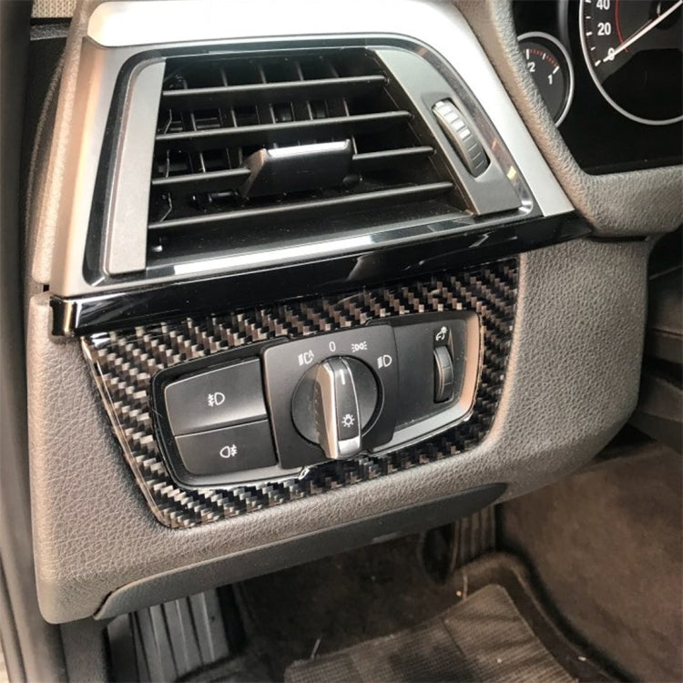 Carbon Fiber Car Headlight Switch Decorative Sticker for BMW F30 2013-2017 / F34 2013-2017, Headlight  Switch
