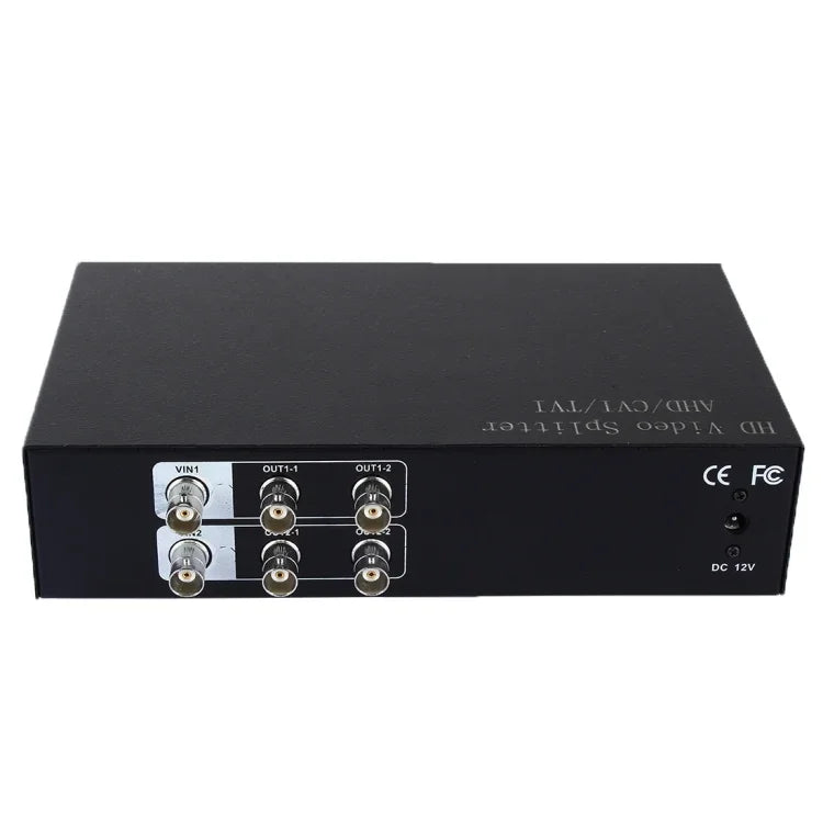 Bộ chia tín hiệu video 2 ra 4 cho cáp đồng trục AHD / CVI / TVI, 2 ra 4