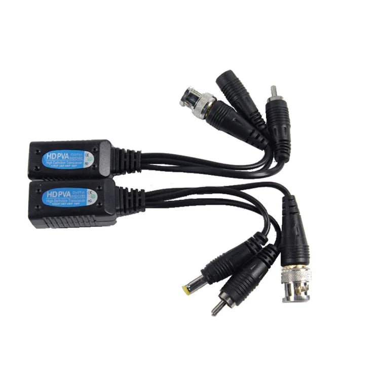 2 cái Anpwoo 500PVA Bộ chuyển đổi 3 trong 1 Nguồn + Video + Âm thanh thụ động xoắn HD-CVI/AHD/TVI, 500PVA
