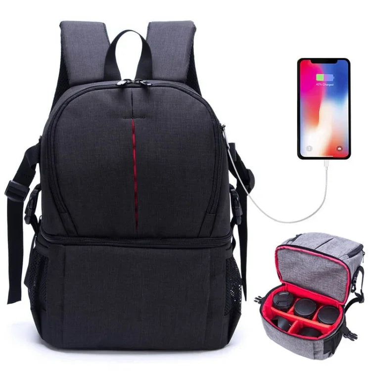Túi đeo vai nylon chống nước đa năng có đệm chống sốc cho máy ảnh Nikon Canon DSLR