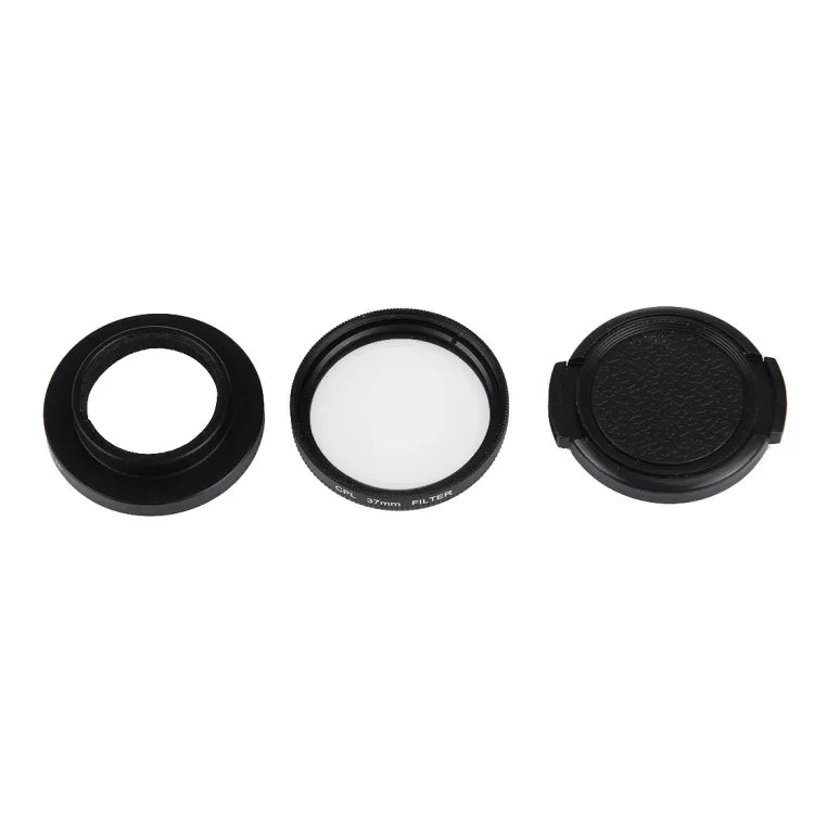 JUNESTAR cho Xiaomi Xiaoyi Yi II Camera Hành Động Thể Thao 4K Bộ Lọc CPL 37mm Chuyên Nghiệp + Nắp Bảo Vệ Ống Kính, Bộ Lọc CPL + Nắp Ống Kính