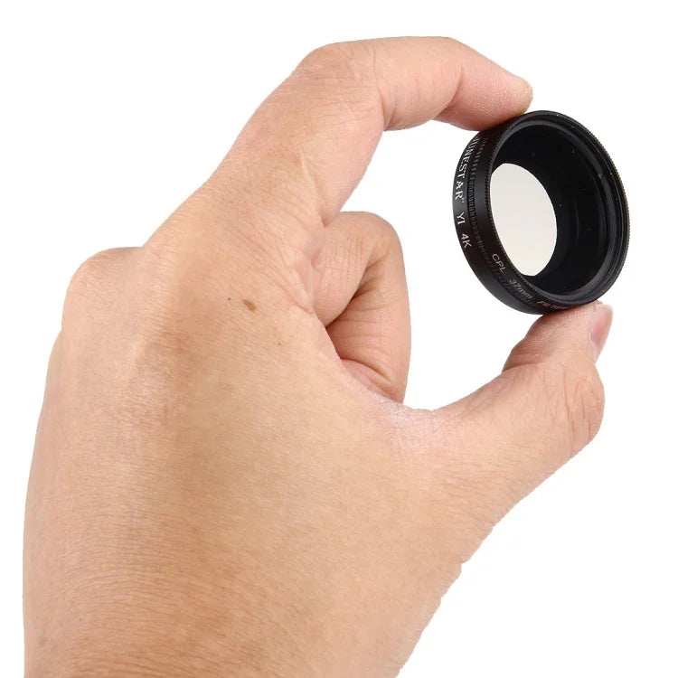 JUNESTAR cho Xiaomi Xiaoyi Yi II Camera Hành Động Thể Thao 4K Bộ Lọc CPL 37mm Chuyên Nghiệp + Nắp Bảo Vệ Ống Kính, Bộ Lọc CPL + Nắp Ống Kính