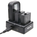 Sạc Pin Đôi + Sạc Điều Khiển Từ Xa Kèm Cáp USB Cho GoPro HERO7 Black /6 /5 (AHDBT-501), Không Bao Gồm Pin, Sạc Pin + Điều Khiển Từ Xa